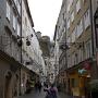 Rustig in druilerig Salzburg. Maar het was even droog, dus we konden een rondje door de stad wandelen. 